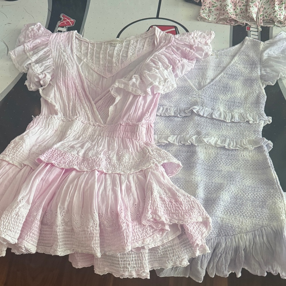 LoveShackFancy Pink and Lavender Mini Dresses